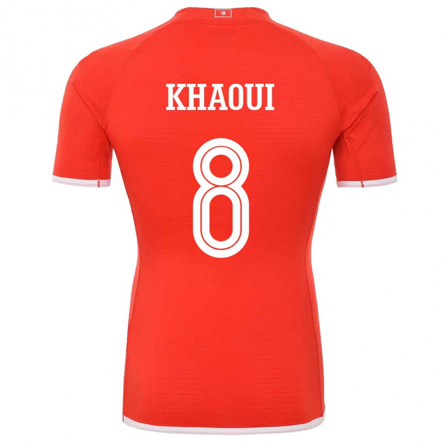 Niño Camiseta Túnez Saif Eddine Khaoui #8 Rojo 1ª Equipación 22-24 La Camisa Perú