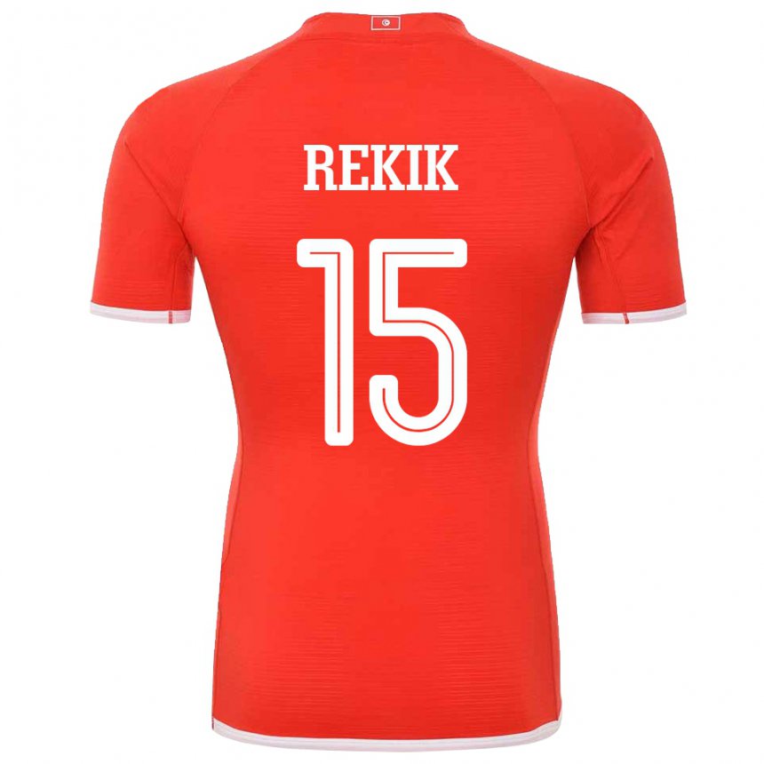 Niño Camiseta Túnez Omar Rekik #15 Rojo 1ª Equipación 22-24 La Camisa Perú