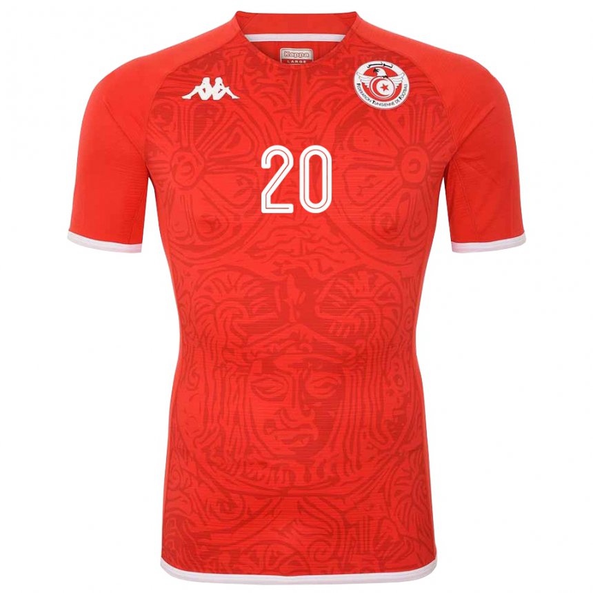 Niño Camiseta Túnez Mohamed Drager #20 Rojo 1ª Equipación 22-24 La Camisa Perú