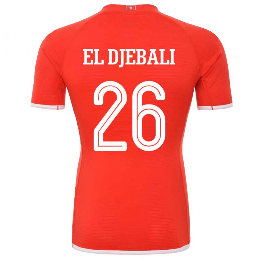 Niño Camiseta Túnez Chaim El Djebali #26 Rojo 1ª Equipación 22-24 La Camisa Perú