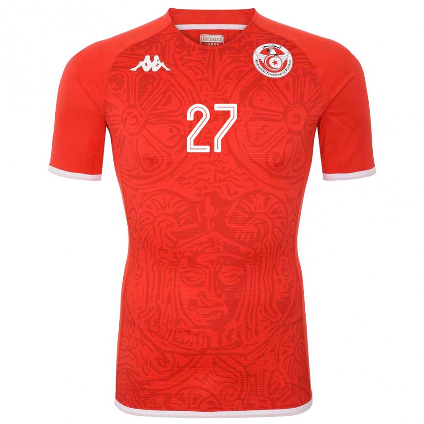 Niño Camiseta Túnez Issam Jebali #27 Rojo 1ª Equipación 22-24 La Camisa Perú