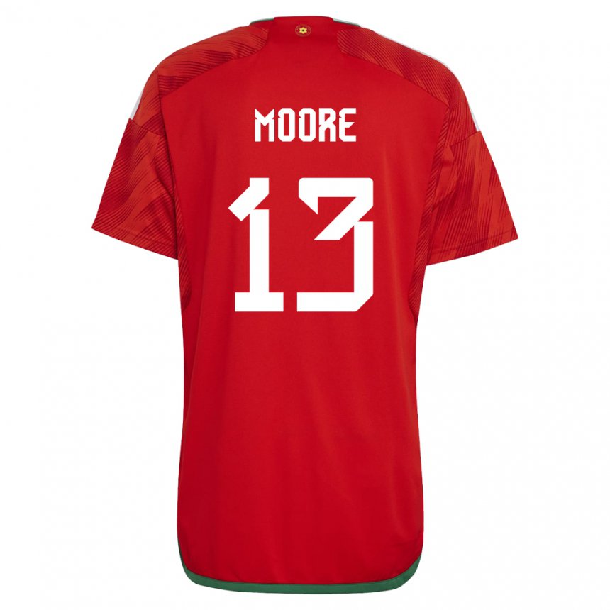 Niño Camiseta Gales Kieffer Moore #13 Rojo 1ª Equipación 22-24 La Camisa Perú