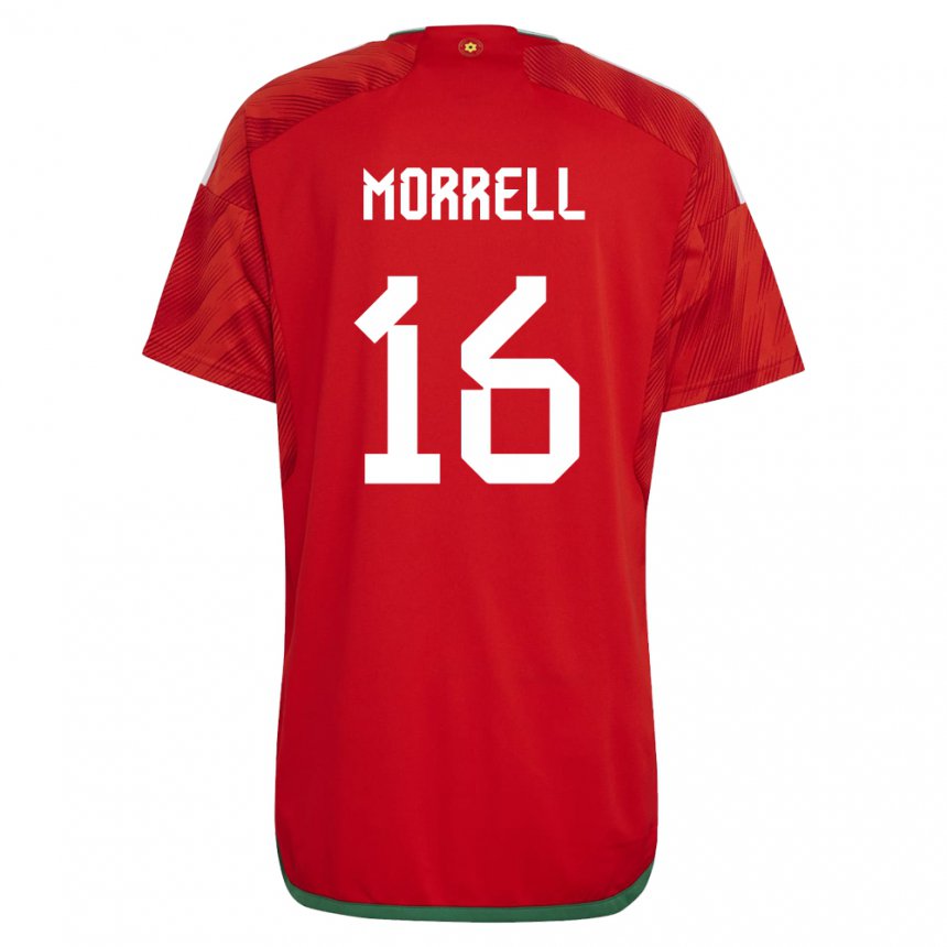 Niño Camiseta Gales Joe Morrell #16 Rojo 1ª Equipación 22-24 La Camisa Perú