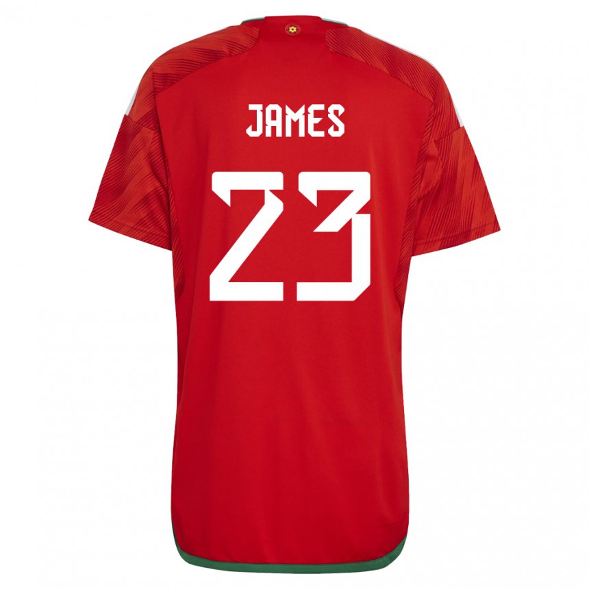 Niño Camiseta Gales Jordan James #23 Rojo 1ª Equipación 22-24 La Camisa Perú