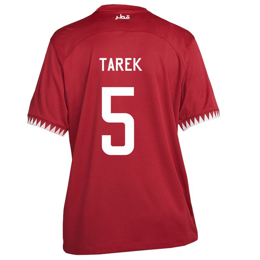 Niño Camiseta Catar Tarek Salman #5 Granate 1ª Equipación 22-24 La Camisa Perú