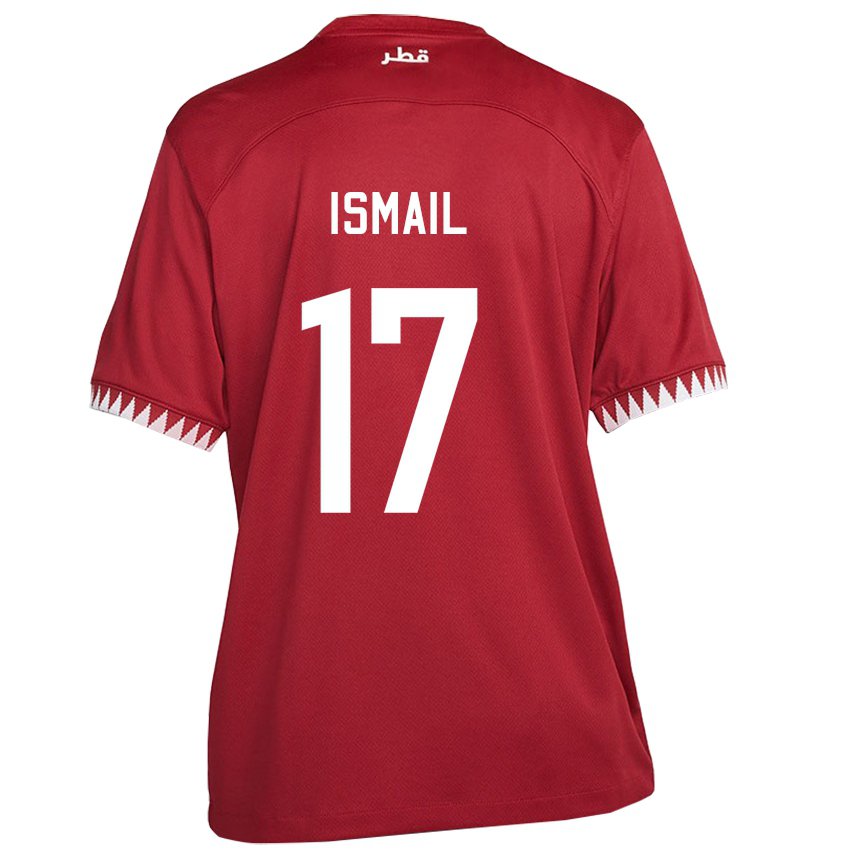 Niño Camiseta Catar Ismail Mohamad #17 Granate 1ª Equipación 22-24 La Camisa Perú