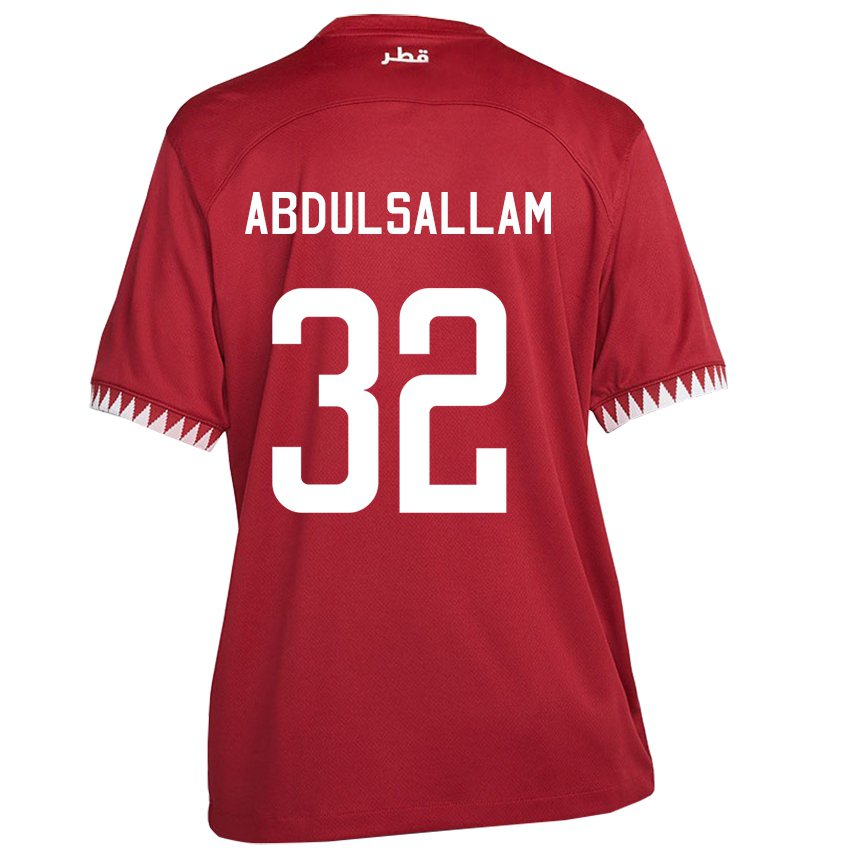 Niño Camiseta Catar Jassem Gaber Abdulsallam #32 Granate 1ª Equipación 22-24 La Camisa Perú