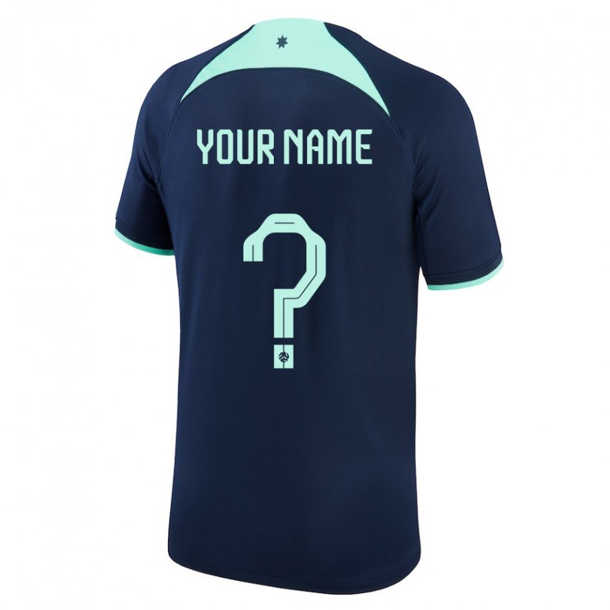 Niño Camiseta Australia Su Nombre #0 Azul Oscuro 2ª Equipación 22-24 La Camisa Perú