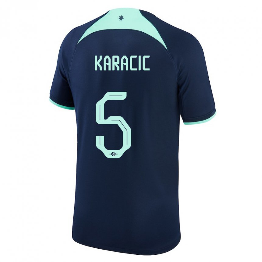 Niño Camiseta Australia Fran Karacic #5 Azul Oscuro 2ª Equipación 22-24 La Camisa Perú