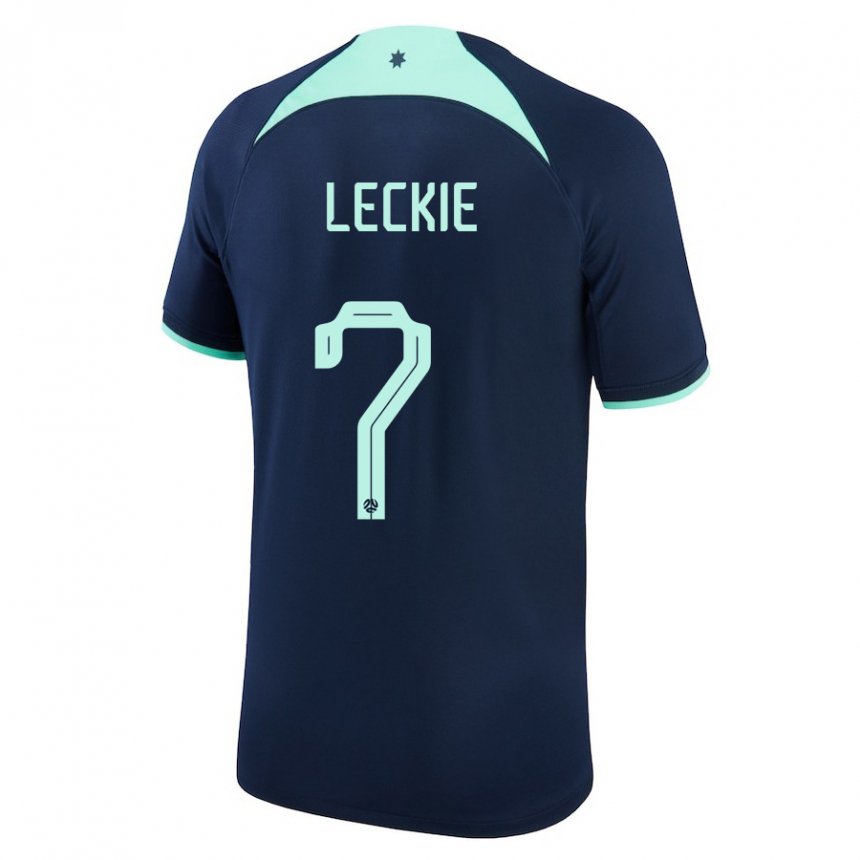 Niño Camiseta Australia Mathew Leckie #7 Azul Oscuro 2ª Equipación 22-24 La Camisa Perú