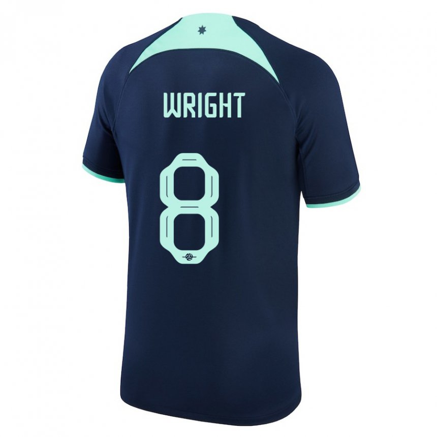 Niño Camiseta Australia Bailey Wright #8 Azul Oscuro 2ª Equipación 22-24 La Camisa Perú