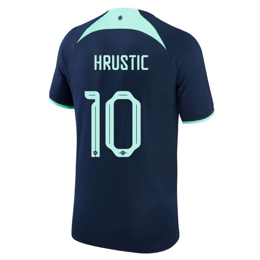 Niño Camiseta Australia Ajdin Hrustic #10 Azul Oscuro 2ª Equipación 22-24 La Camisa Perú