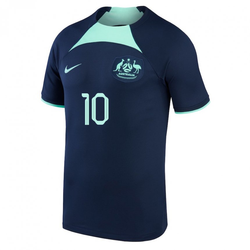 Niño Camiseta Australia Ajdin Hrustic #10 Azul Oscuro 2ª Equipación 22-24 La Camisa Perú