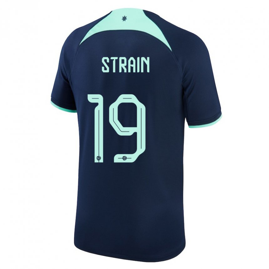 Niño Camiseta Australia Ryan Strain #19 Azul Oscuro 2ª Equipación 22-24 La Camisa Perú