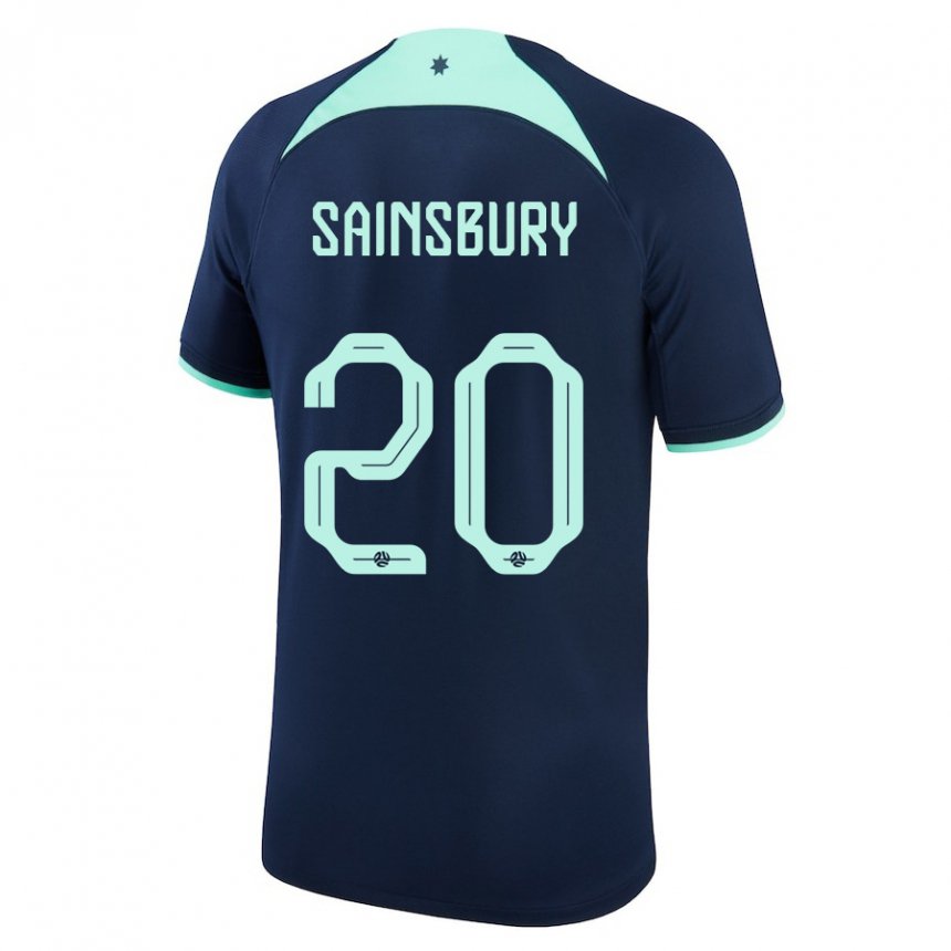 Niño Camiseta Australia Trent Sainsbury #20 Azul Oscuro 2ª Equipación 22-24 La Camisa Perú