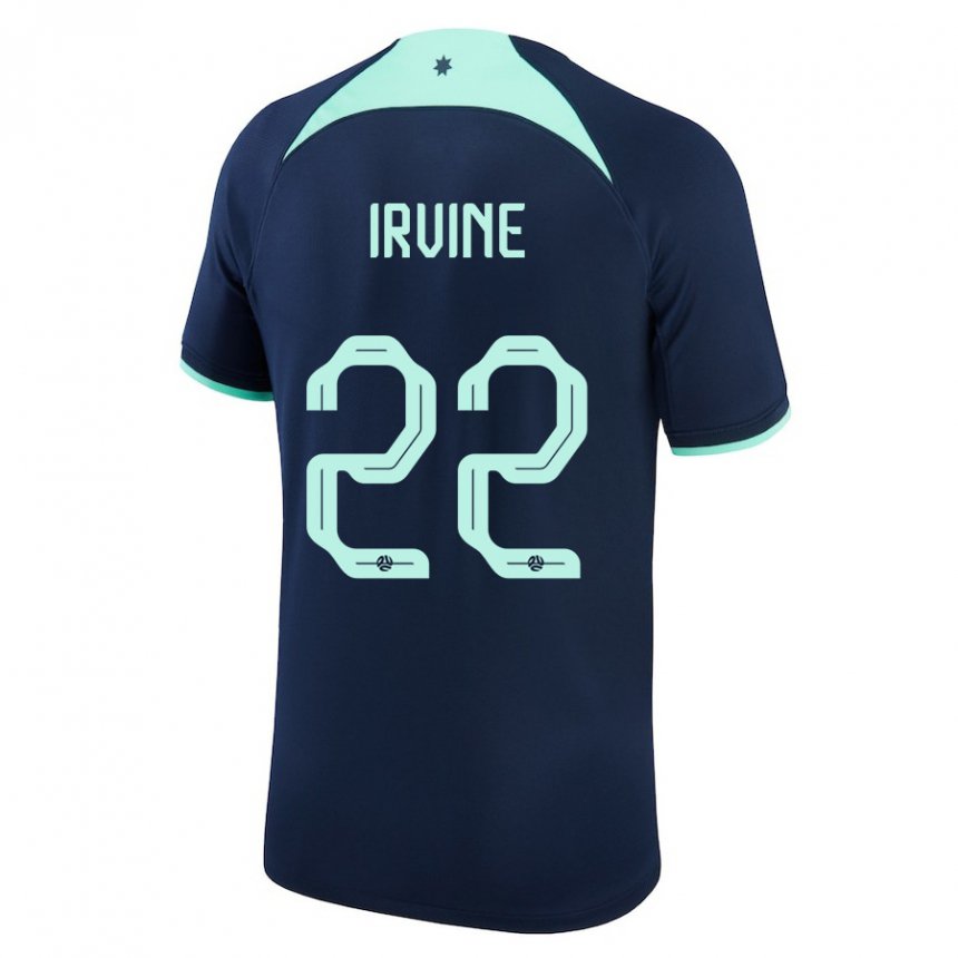 Niño Camiseta Australia Jackson Irvine #22 Azul Oscuro 2ª Equipación 22-24 La Camisa Perú