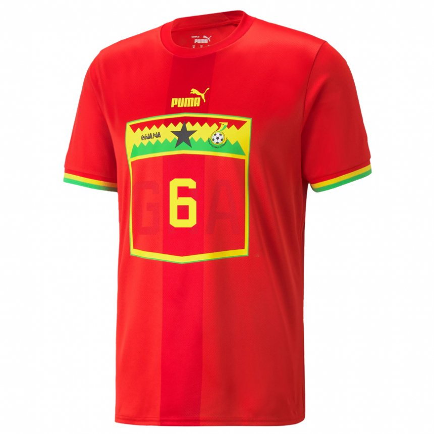 Niño Camiseta Ghana Elisha Owusu #6 Rojo 2ª Equipación 22-24 La Camisa Perú