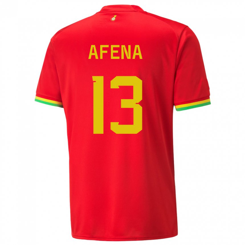 Niño Camiseta Ghana Felix Afena-gyan #13 Rojo 2ª Equipación 22-24 La Camisa Perú