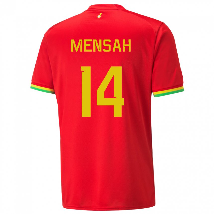 Niño Camiseta Ghana Gideon Mensah #14 Rojo 2ª Equipación 22-24 La Camisa Perú