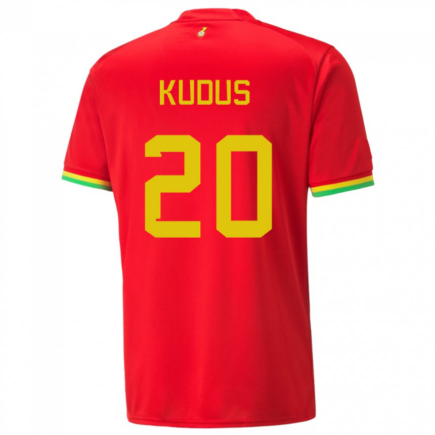 Niño Camiseta Ghana Mohammed Kudus #20 Rojo 2ª Equipación 22-24 La Camisa Perú