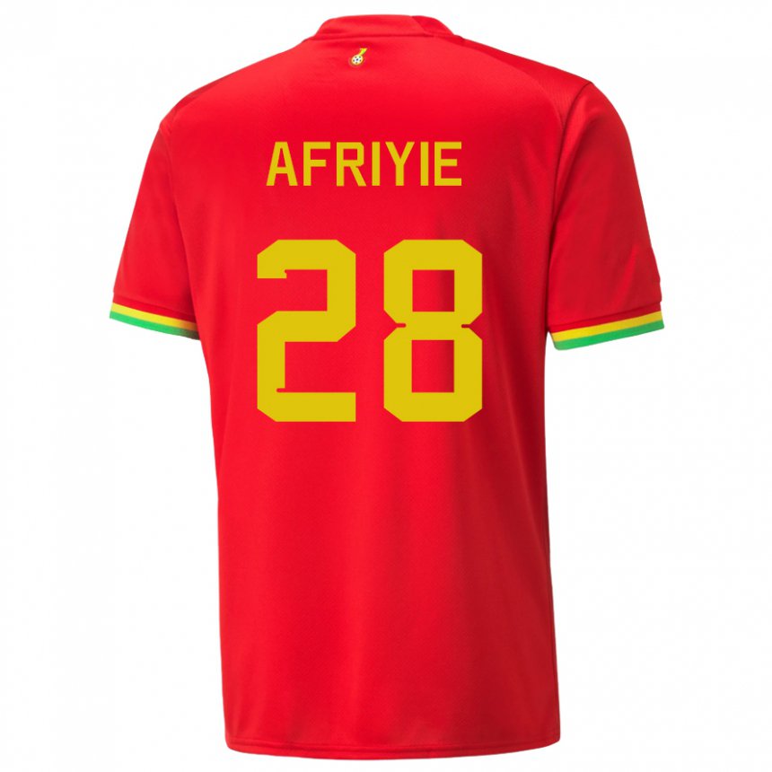 Niño Camiseta Ghana Daniel Afriyie #28 Rojo 2ª Equipación 22-24 La Camisa Perú