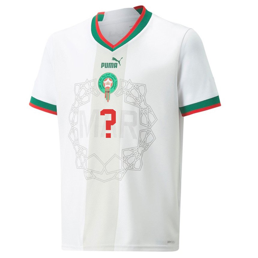 Niño Camiseta Marruecos Su Nombre #0 Blanco 2ª Equipación 22-24 La Camisa Perú