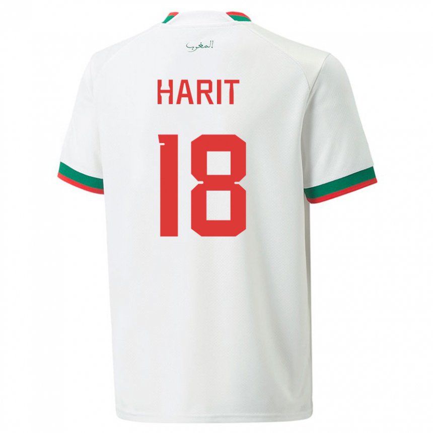 Niño Camiseta Marruecos Amine Harit #18 Blanco 2ª Equipación 22-24 La Camisa Perú