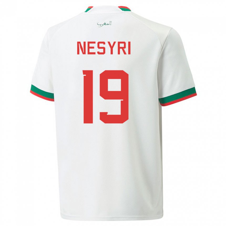 Niño Camiseta Marruecos Youssef En-nesyri #19 Blanco 2ª Equipación 22-24 La Camisa Perú