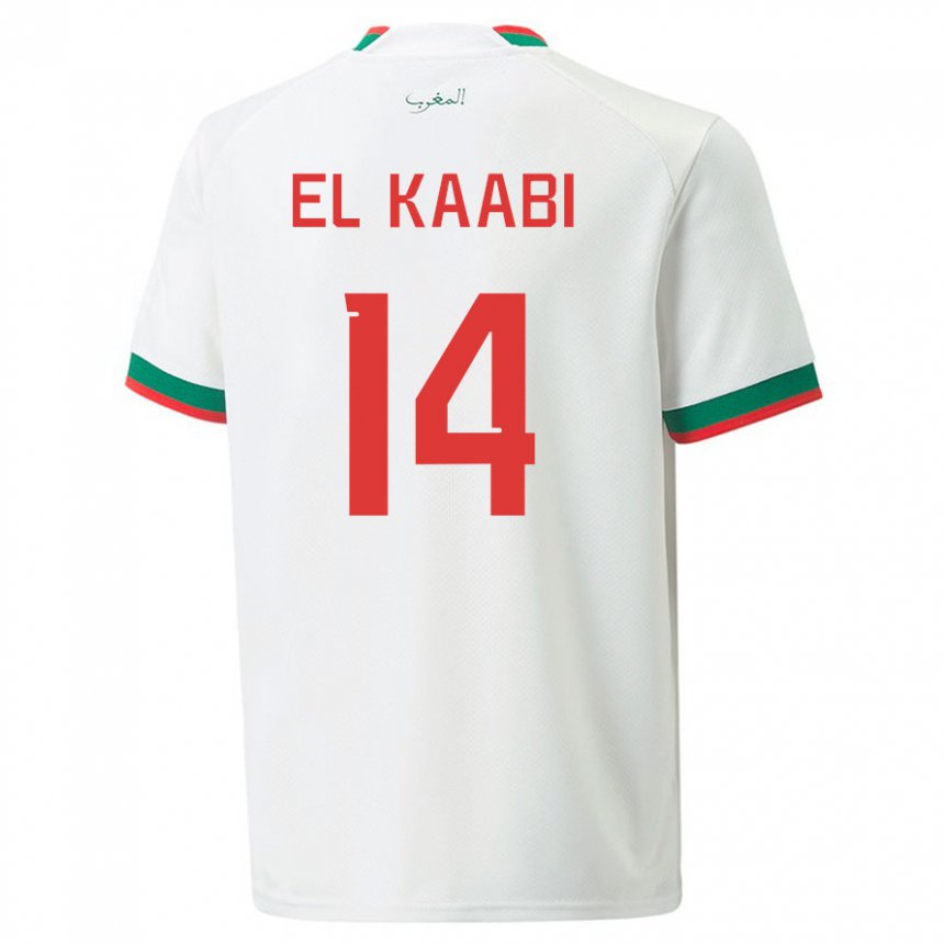 Niño Camiseta Marruecos Ayoub El Kaabi #14 Blanco 2ª Equipación 22-24 La Camisa Perú