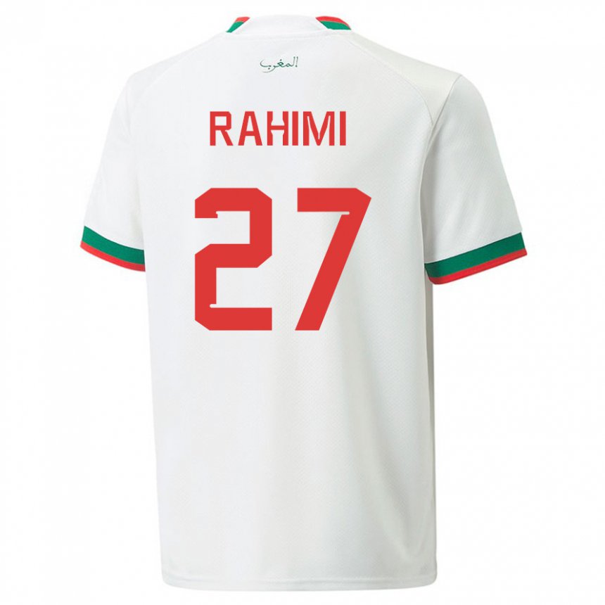 Niño Camiseta Marruecos Soufiane Rahimi #27 Blanco 2ª Equipación 22-24 La Camisa Perú