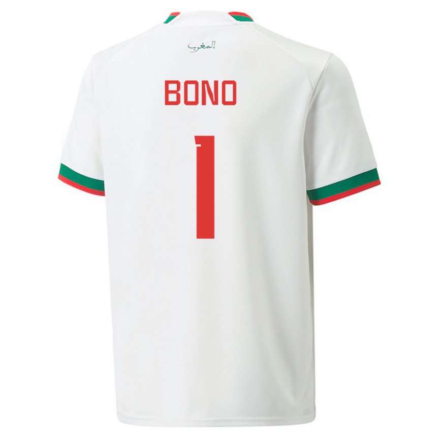 Niño Camiseta Marruecos Bono #1 Blanco 2ª Equipación 22-24 La Camisa Perú