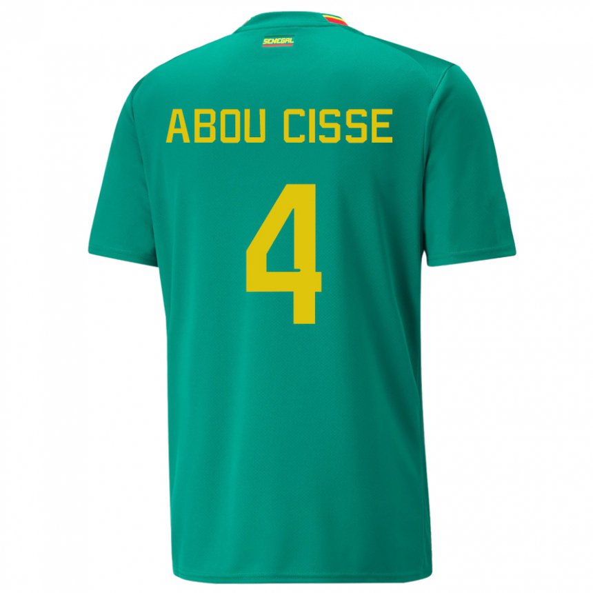 Niño Camiseta Senegal Pape Abou Cisse #4 Verde 2ª Equipación 22-24 La Camisa Perú