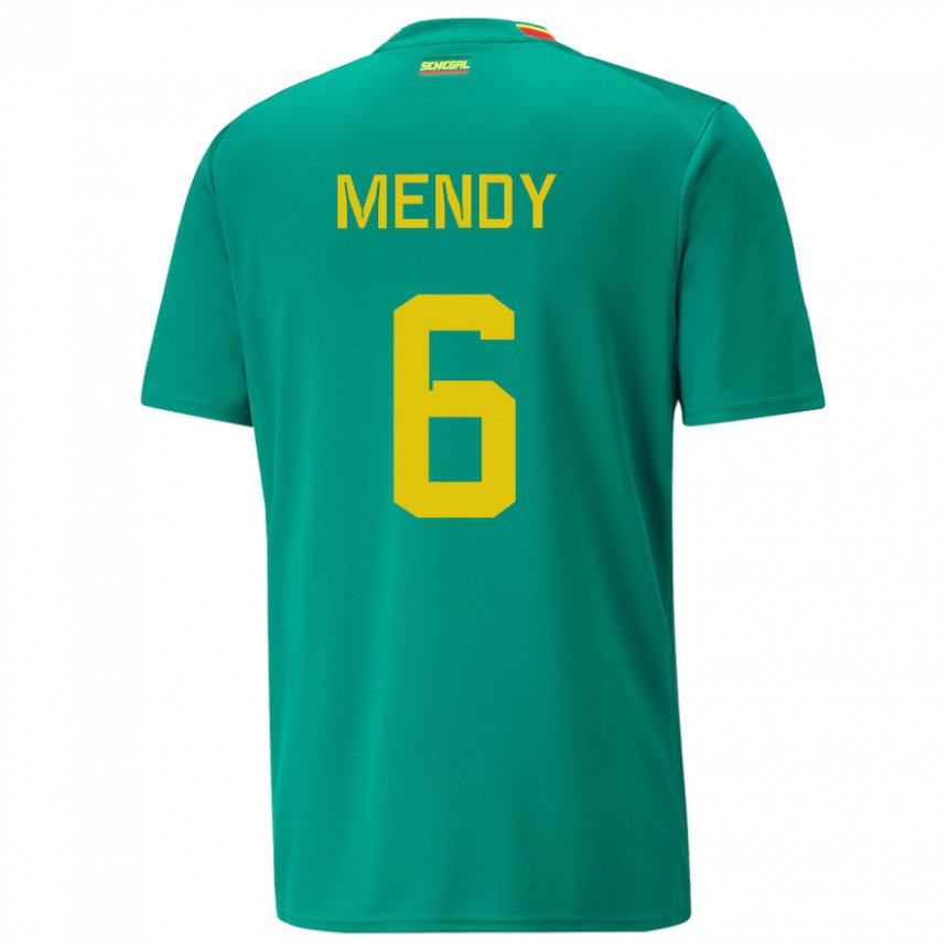 Niño Camiseta Senegal Nampalys Mendy #6 Verde 2ª Equipación 22-24 La Camisa Perú