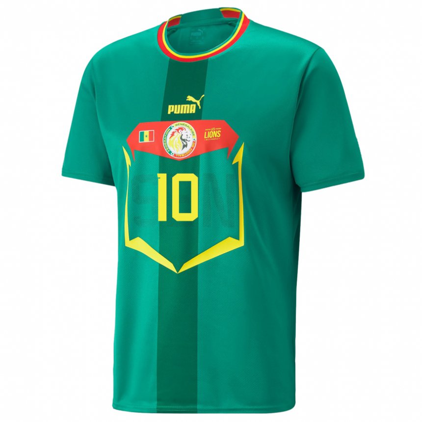 Niño Camiseta Senegal Sadio Mane #10 Verde 2ª Equipación 22-24 La Camisa Perú