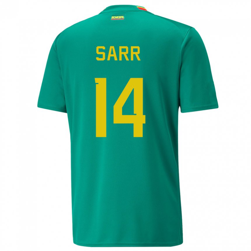 Niño Camiseta Senegal Pape Sarr #14 Verde 2ª Equipación 22-24 La Camisa Perú