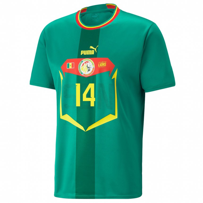 Niño Camiseta Senegal Pape Sarr #14 Verde 2ª Equipación 22-24 La Camisa Perú