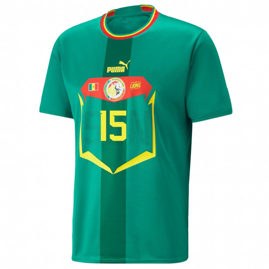 Niño Camiseta Senegal Krepin Diatta #15 Verde 2ª Equipación 22-24 La Camisa Perú