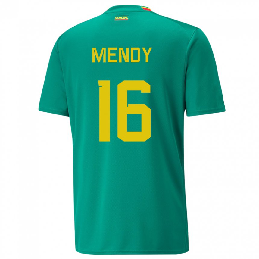 Niño Camiseta Senegal Edouard Mendy #16 Verde 2ª Equipación 22-24 La Camisa Perú