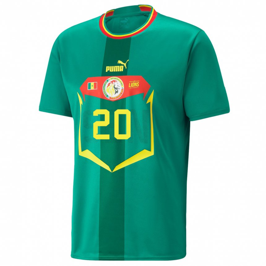 Niño Camiseta Senegal Bamba Dieng #20 Verde 2ª Equipación 22-24 La Camisa Perú