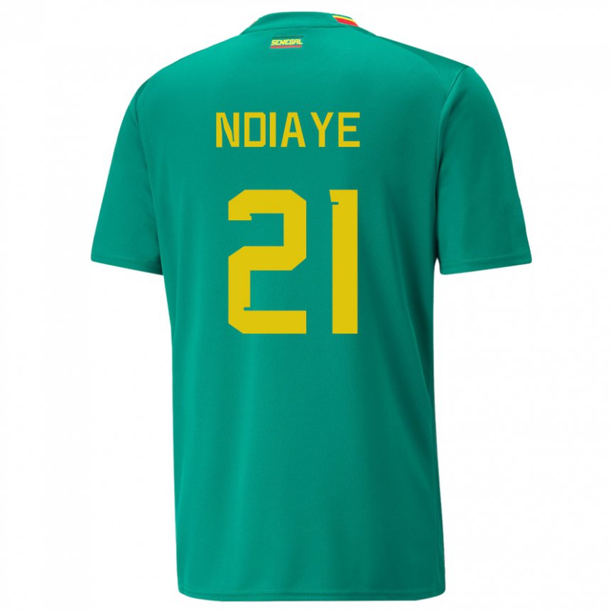 Niño Camiseta Senegal Iliman Ndiaye #21 Verde 2ª Equipación 22-24 La Camisa Perú