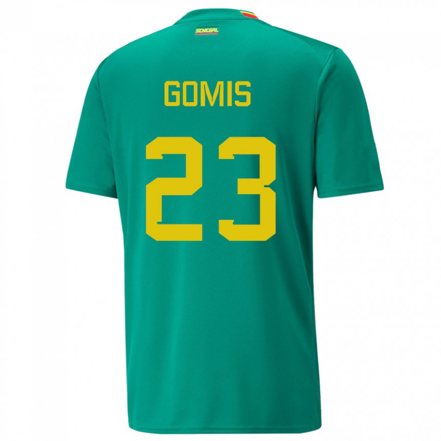 Niño Camiseta Senegal Alfred Gomis #23 Verde 2ª Equipación 22-24 La Camisa Perú