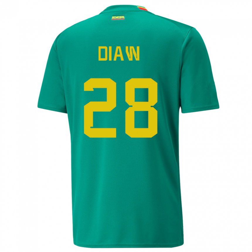 Niño Camiseta Senegal Mory Diaw #28 Verde 2ª Equipación 22-24 La Camisa Perú