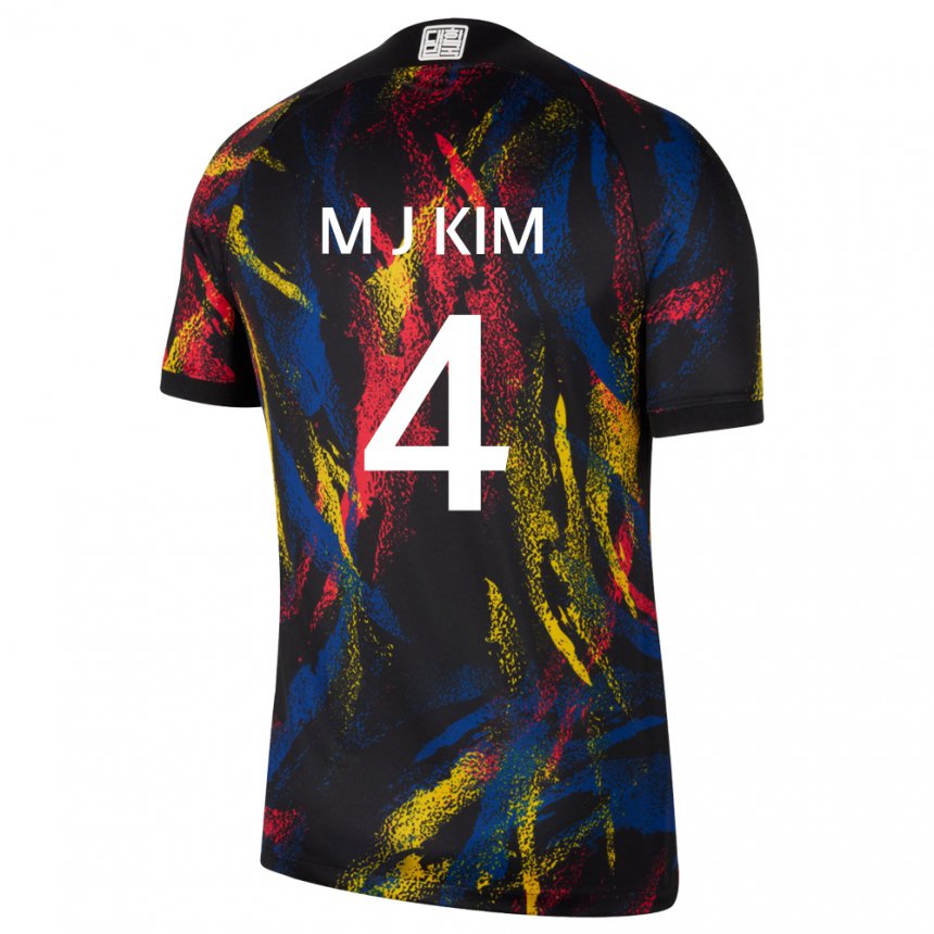 Niño Camiseta Corea Del Sur Min-jae Kim #4 Multicolores 2ª Equipación 22-24 La Camisa Perú