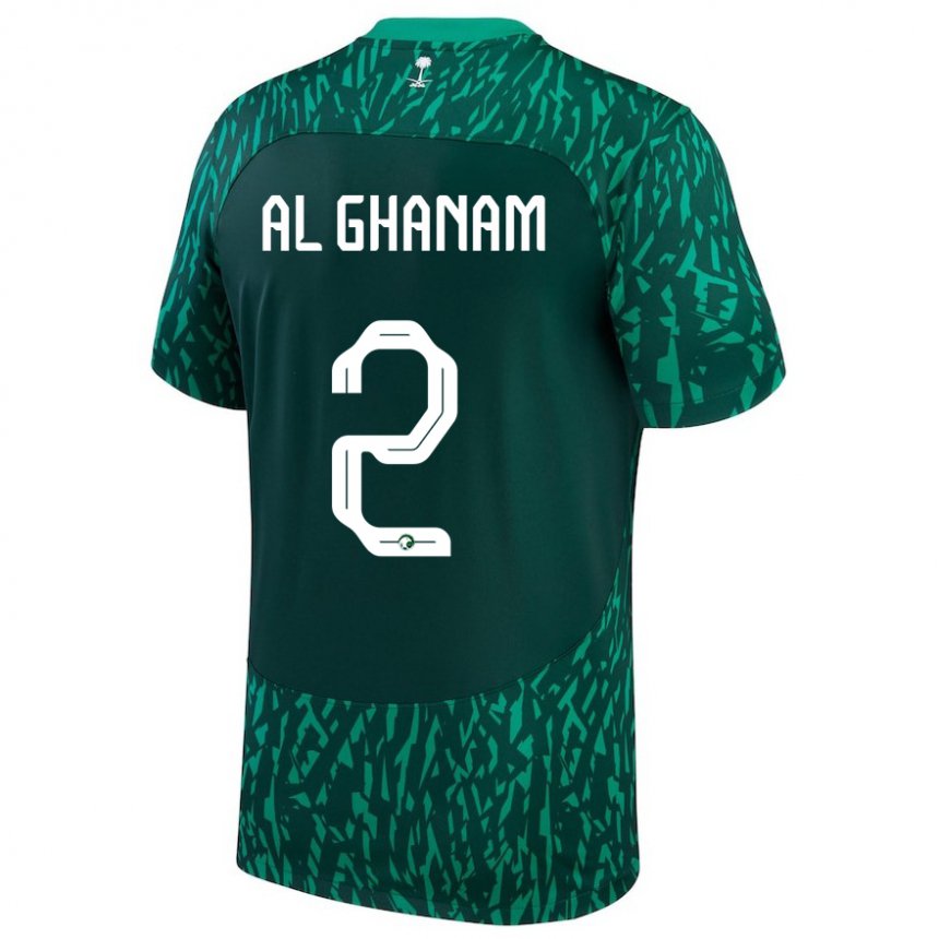 Niño Camiseta Arabia Saudita Sultan Al Ghanam #2 Verde Oscuro 2ª Equipación 22-24 La Camisa Perú