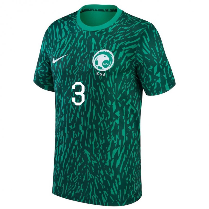 Niño Camiseta Arabia Saudita Abdullah Madu #3 Verde Oscuro 2ª Equipación 22-24 La Camisa Perú