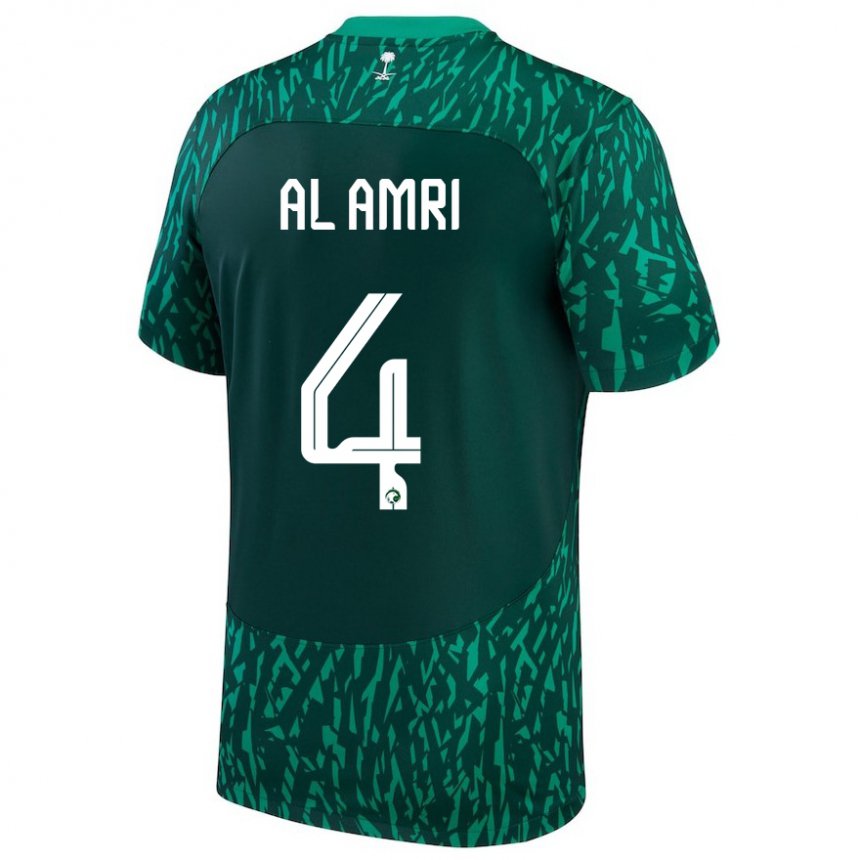 Niño Camiseta Arabia Saudita Abdulelah Al Amri #4 Verde Oscuro 2ª Equipación 22-24 La Camisa Perú