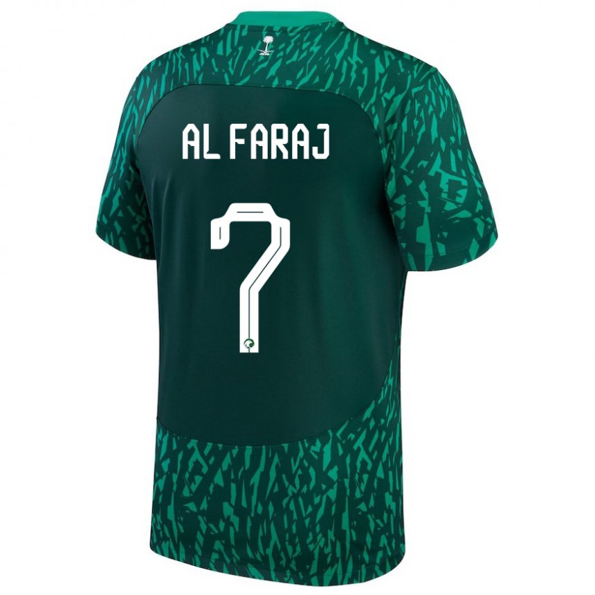 Niño Camiseta Arabia Saudita Salman Al Faraj #7 Verde Oscuro 2ª Equipación 22-24 La Camisa Perú