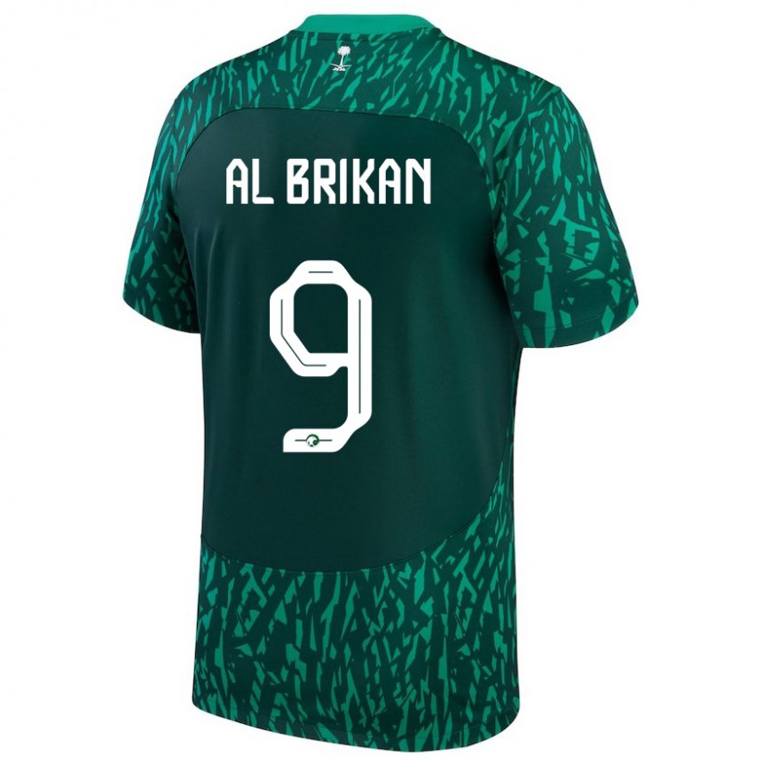 Niño Camiseta Arabia Saudita Feras Al Brikan #9 Verde Oscuro 2ª Equipación 22-24 La Camisa Perú