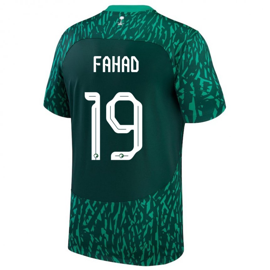 Niño Camiseta Arabia Saudita Fahad Al Muwallad #19 Verde Oscuro 2ª Equipación 22-24 La Camisa Perú