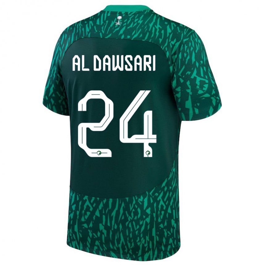 Niño Camiseta Arabia Saudita Nasser Al Dawsari #24 Verde Oscuro 2ª Equipación 22-24 La Camisa Perú